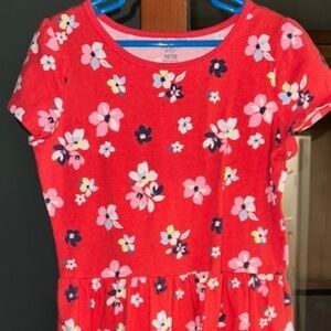 Girls dress size 10/12. Carter's. Short sleeved. Knee length Knit. Worn 2x. Red
